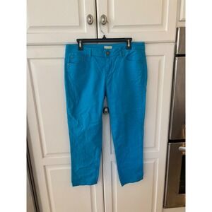 US Polo Assn Womens Turquoise Blue Straight Leg Stretch Pants Size 12